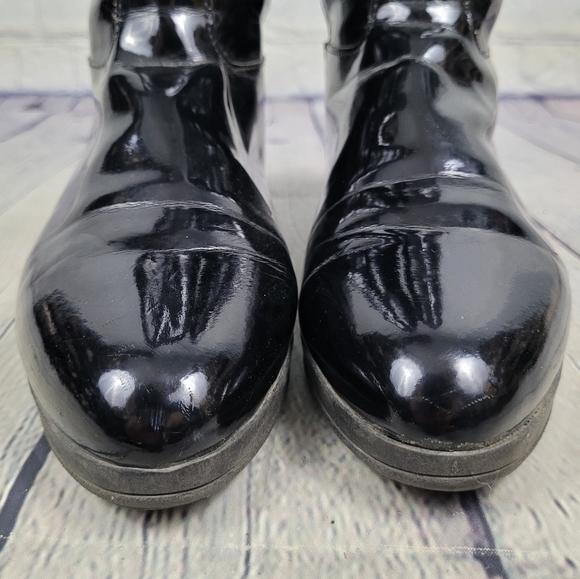 PERTTI PALMROTH | pull-on faux fur lined patent mid calf boots - Picture 5 of 11